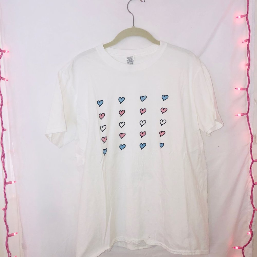 Gildan LGBTQ Transgender Flag Tee White Large